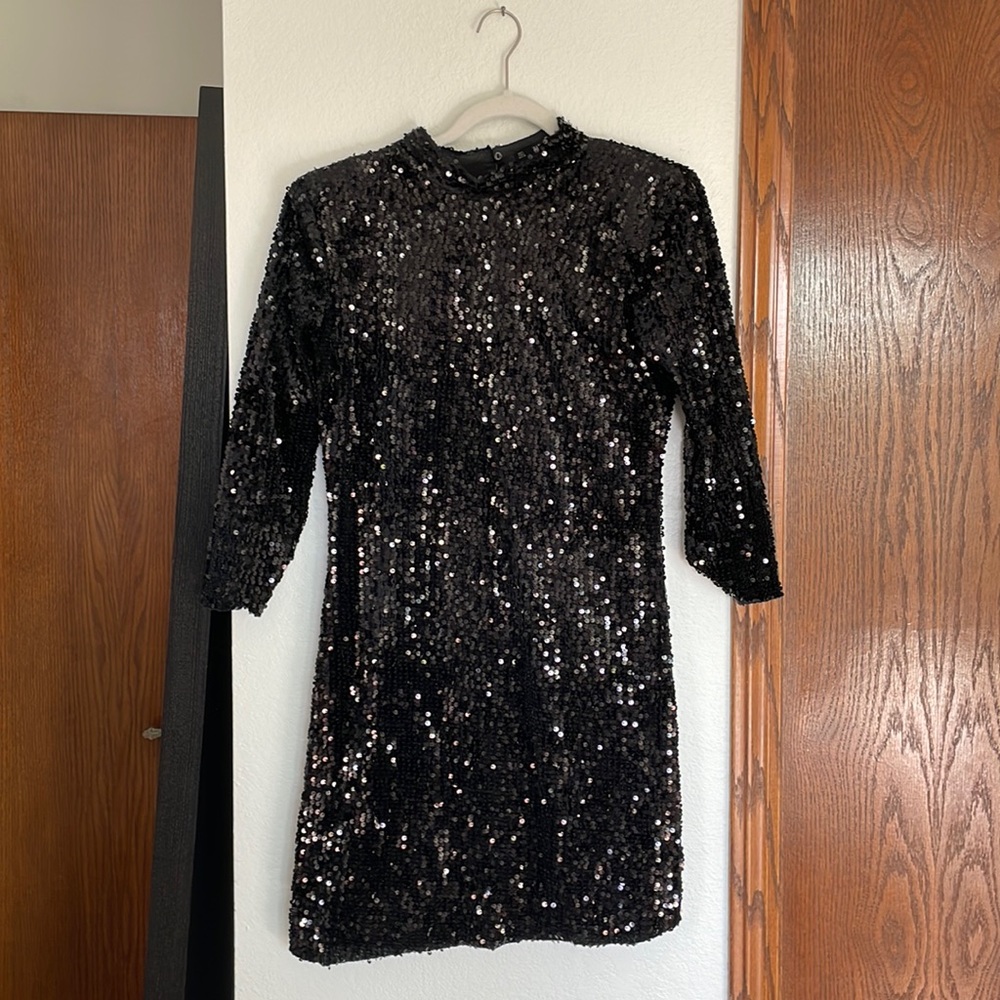 Black Sequin Zara Dress